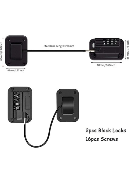 4'lü Buzdolabı Kilidi Kombinasyonlu Paket, Çocuklar Için Güvenli Buzdolabı, Çocuk Güvenlik Dolap Pencere Kilitleri, Bebek Kapısı (Yurt Dışından) modelleri