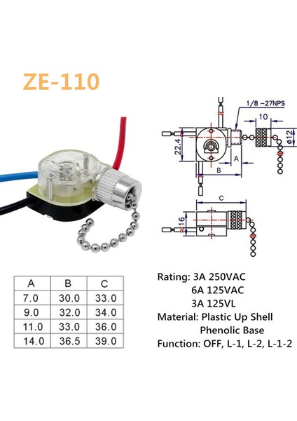3'lü Tavan Vantilatörü Işık Anahtarı ZE-110 3 Yönlü Hızlı Çekme Zinciri Yedek Parçası (Nikel) (Yurt Dışından) fiyatları