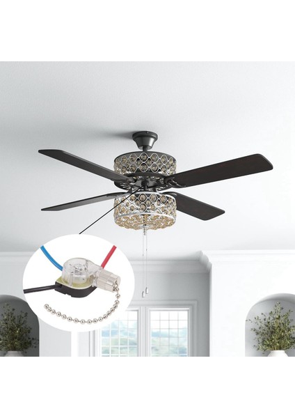 3'lü Tavan Vantilatörü Işık Anahtarı ZE-110 3 Yönlü Hızlı Çekme Zinciri Yedek Parçası (Nikel) (Yurt Dışından) fırsatları