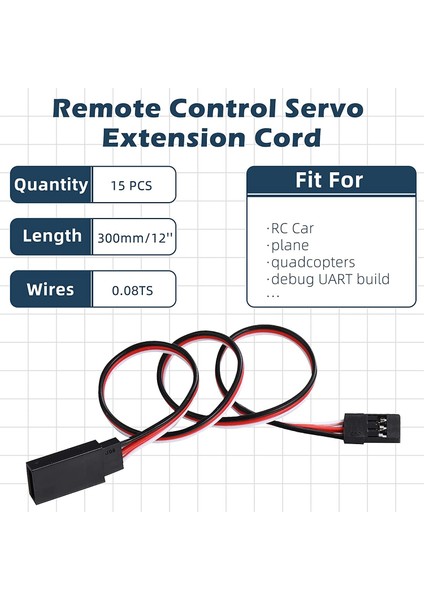 15 Adet Servo Uzatma Kablosu Erkek - Dişi Kablo (11,8 Inç) (Yurt Dışından) fırsatları