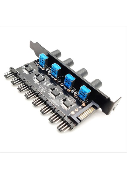 12V Bilgisayar Kasası Fan Hub Regülatörü 8 Yönlü 4 Düğmeli Hız Kontrol Cihazı Soğutma Kontrolü (Yurt Dışından)