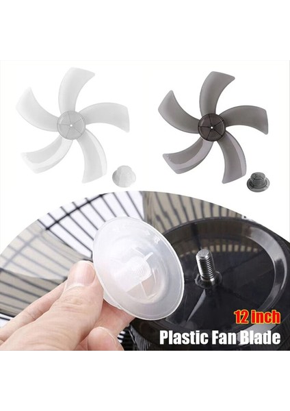 12 Inç Plastik Fan Pervanesi, Somun Kapaklı 5 Kanat, Ayaklı Kaide Yaprakları Masa Vantilatörü Genel Aksesuarları, A (Yurt Dışından) modelleri