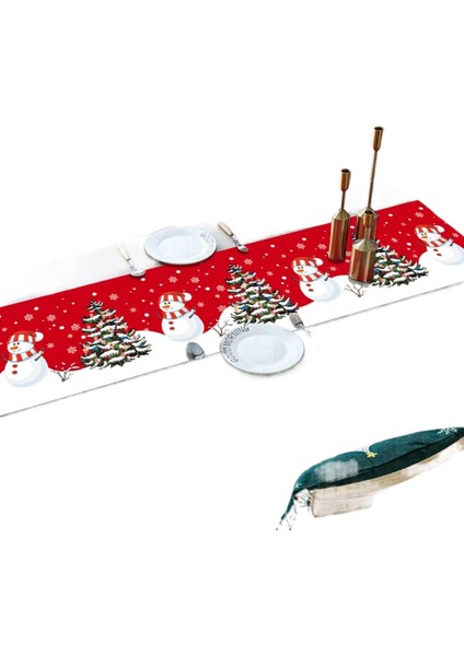 Noel Temalı Masa Runner Dekoratif Masa Örtüsü (Yurt Dışından)