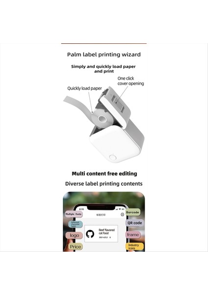 Android / Ios Için Taşınabilir Termal Etiket Yazıcısı Mini Cep Mobil Kablosuz Kendinden Yapışkanlı Etiket Yapıcı (Yurt Dışından) modelleri