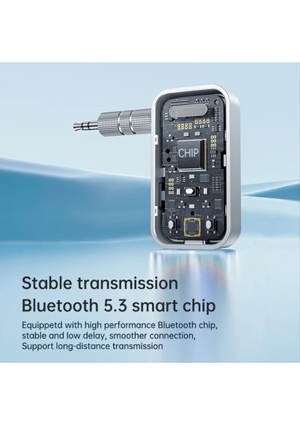 Bluetooth 5.3 Verici Alıcı Adaptörü Kablosuz Ses Araba Müzik Kulaklık Hoparlör 3,5 mm Jak Aux (Yurt Dışından)