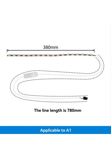 A1/a1 Mini Işık Bambu LED Şerit 6500K 24V 3D Yazıcı Aksesuarları 780MM (Yurt Dışından) indirimleri