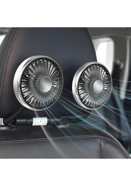 LED Işıklı 360° Ayarlanabilir Araba Vantilatörü USB Çift Kafa Soğutmalı Hava 3 Hızlı Otomatik Arka Koltuk Baş Desteği (Yurt Dışından) fiyatları