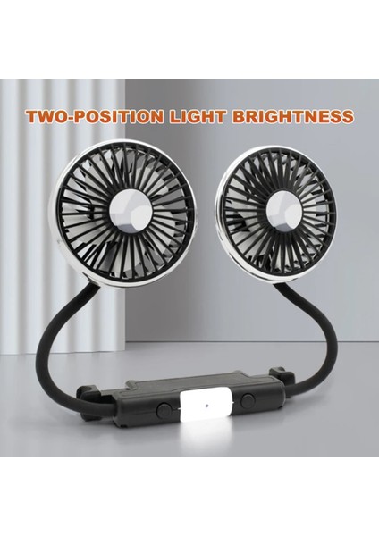 LED Işıklı 360° Ayarlanabilir Araba Vantilatörü USB Çift Kafa Soğutmalı Hava 3 Hızlı Otomatik Arka Koltuk Baş Desteği (Yurt Dışından) modelleri