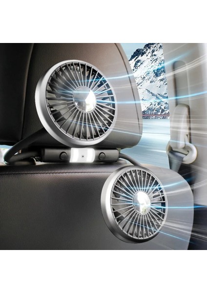 LED Işıklı 360° Ayarlanabilir Araba Vantilatörü USB Çift Kafa Soğutmalı Hava 3 Hızlı Otomatik Arka Koltuk Baş Desteği (Yurt Dışından) fırsatları