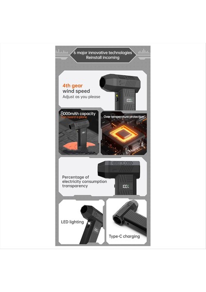 Güçlü Turbo Fan Yüksek Hızlı Şiddetli Güçlü Hava Üfleyici 55M/S Güç Kanalı Fırçasız (Yurt Dışından) indirimleri