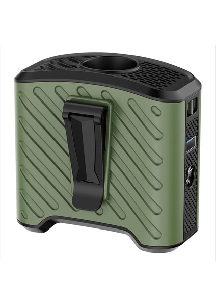 Belden Asılan Taşınabilir USB Şarjlı Vantilatör Büyük Kapasiteli Açık Hava Canlı Kamp El Tipi Küçük Elektrikli Yeşil (Yurt Dışından)