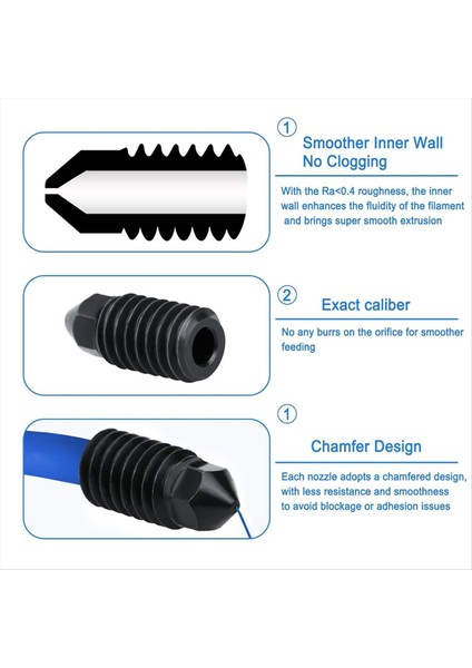 A1/a1 Mini, Ekstruder Hotend Yedek Mini 3D Yazıcılar Için 6 Adet 0,4 mm Sertleştirilmiş Çelik Nozul (Yurt Dışından) fırsatları