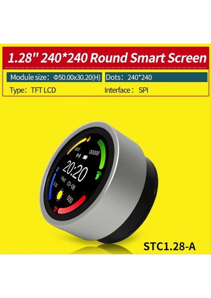 1,28 Inç 240X240 Yuvarlak Akıllı Ekran Seri Port IPS Tft LCD Modülü Yuvarlak Düğme Ekranı (Yurt Dışından) fiyatları