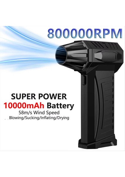 Süper Şiddetli Üfleyici 800000 Rpm Fırçasız Kuru 10000 Mah Şarj Kanalı Fanı 300 G Itiş Gücü Pc Temizleme Aracı (Yurt Dışından) modelleri