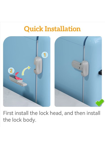 4 Adet Güvenli Buzdolabı Kilidi, Çocuklara Karşı Korumalı Buzdolabı Dondurucu Kapısı, Sızdırmazlık Şeritleriyle Buzdolaplarını Korur Gri (Yurt Dışından) fiyatları