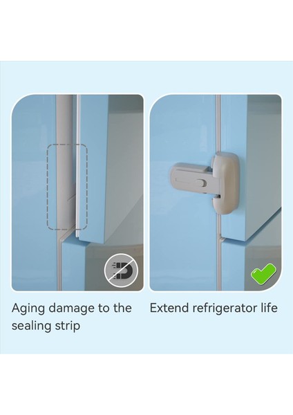 4 Adet Güvenli Buzdolabı Kilidi, Çocuklara Karşı Korumalı Buzdolabı Dondurucu Kapısı, Sızdırmazlık Şeritleriyle Buzdolaplarını Korur Gri (Yurt Dışından) modelleri