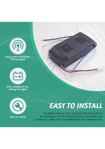 Evrensel Tavan Vantilatörü Uzaktan Kumanda Kiti Düşük Voltajlı 40W Dc Işık Sürücü Kontrol Cihazı 6 Hız ve Zamanlama (Yurt Dışından) fiyatları