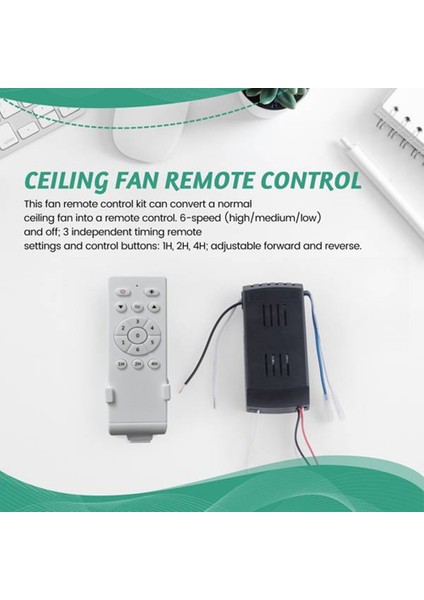 Evrensel Tavan Vantilatörü Uzaktan Kumanda Kiti Düşük Voltajlı 40W Dc Işık Sürücü Kontrol Cihazı 6 Hız ve Zamanlama (Yurt Dışından) modelleri