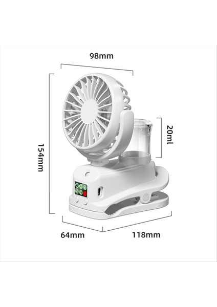 Şarjlı Dört Hızlı Sprey Fanı, Mini Kaide Klipsi, Ev ve Ofis Kullanımına Uygun, Kompakt, B (Yurt Dışından) modelleri