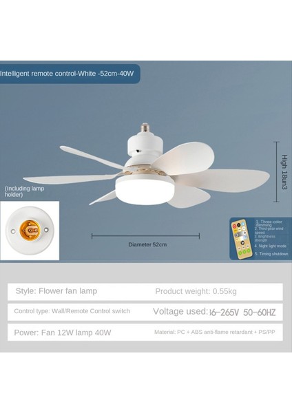 Tavan Vantilatörü Işıkları Yuvarlak Yatak Odası Restoran Enerji Tasarruflu E27 Vida Basit LED Işıklar, 30W (Yurt Dışından) indirimleri