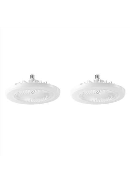 2 Adet Tavan Vantilatörü Işıklı, E27 Kapalı Düşük Işık Elektrikli Fandelier Uzaktan Kumandalı Üç Renk (Yurt Dışından)