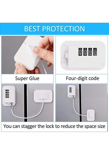 6 Parça Buzdolabı Kilidi Dondurucu Buzdolabı Kapısı Kombinasyonu Çocuk Güvenlik Kilidi Dolap Çekmecesi (Beyaz) (Yurt Dışından) modelleri