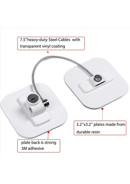 Buzdolabı Kilidi, Buzdolabı Kilitleri, Çocuk Güvenliği Için Anahtarlı Dondurucu Kilidi, Dolap Kilitleri - 4'lü Paket (Yurt Dışından) fırsatları