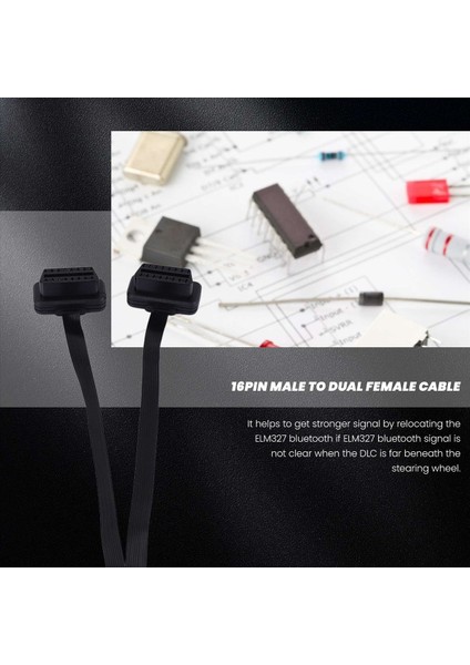 Obdıı Uzatma Çift Konnektör Y Ayırıcı Obd Obd2 16PIN Erkek - Dişi Bağlantı Düz + Ince (Yurt Dışından) modelleri