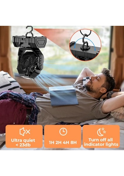 20000MAH Pil Fanı Şarj Edilebilir Kancalı ve Parlak LED Işıklı Uzaktan Kumanda Zamanlayıcı Otomatik Salınım Kablosuz Yeşil (Yurt Dışından) fiyatları