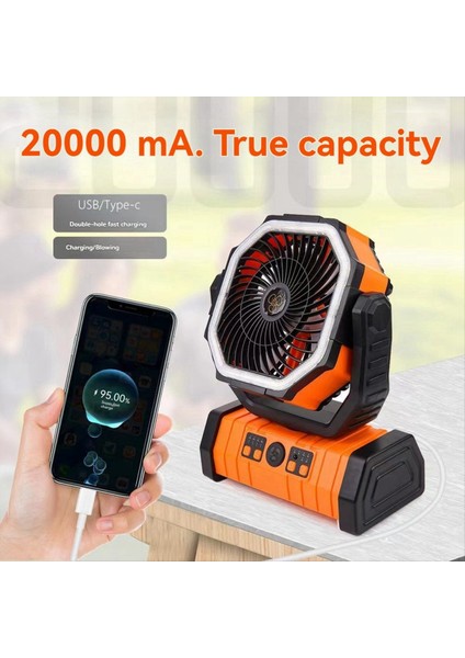 20000MAH Pil Fanı Şarj Edilebilir Kancalı ve Parlak LED Işıklı Uzaktan Kumanda Zamanlayıcı Otomatik Salınım Kablosuz Yeşil (Yurt Dışından) indirimleri