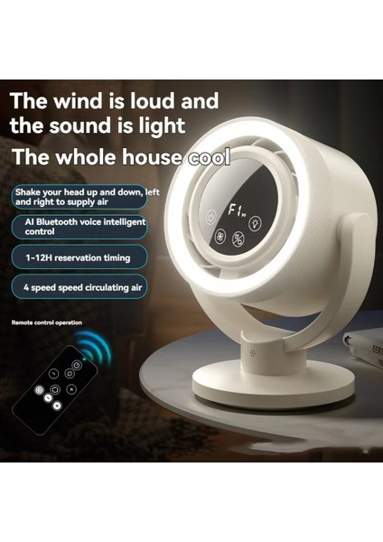 Yapay Zeka Kontrollü, Sesli, Dokunmatik Dijital Ekranlı, Kanatsız USB Masaüstü Vantilatör, Dış Mekan ve Ev Kullanımı Için (Yurt Dışından) fırsatları