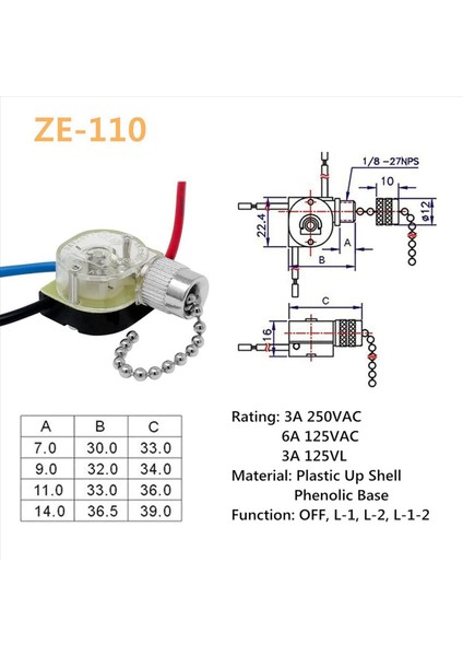6'lı Paket Tavan Vantilatörü Işık Anahtarı ZE-110 3 Yönlü Hızlı Çekme Zinciri Yedek Parçası (Nikel) (Yurt Dışından) indirimleri