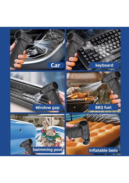 130000 Rpm Fan Elektrikli Hava Üfleyici Fırçasız Motor Şiddetli Hızında Toz Üfleme Şarj Edilebilir (Yurt Dışından)