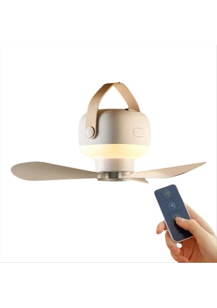 Küçük Tavan Vantilatörü Yatak Odası Elektrikli USB Şarjlı Kamp Açık Hava Ev Boyutu Taşınabilir (Yurt Dışından)