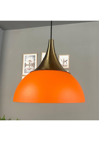 Yimpi Mat Turuncu Avize Tekli Sarkıt Eskitme Kubbe Başlık Salon Mutfak Kuaför Dekoratif Aydınlatma fiyatları