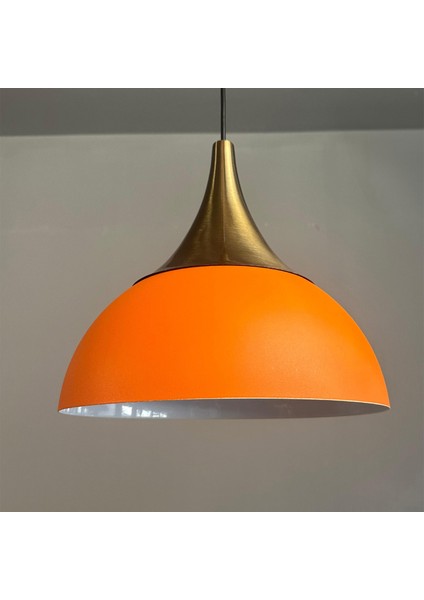 Yimpi Mat Turuncu Avize Tekli Sarkıt Eskitme Kubbe Başlık Salon Mutfak Kuaför Dekoratif Aydınlatma modelleri