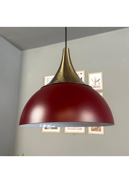 Yimpi Vişne Çürüğü Avize Tekli Sarkıt Eskitme Kubbe Başlık Salon Mutfak Kuaför Dekoratif Aydınlatma