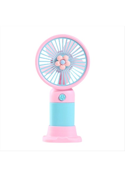 2'si 1 Arada Sevimli Vantilatörlü Telefon Standı, Güçlü Hava Akışı ve Yaz Aylarında Film Izlerken Serinlemek Için Istikrarlı Destek ile Taşınabilir (Yurt Dışından)