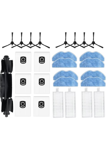 X-Plorer Serie 75 S+ RG8597 Elektrikli Süpürge Aksesuarları Için 27 Parça Ana Silindir Yan Fırça Filtre Paspas Bezi Toz Torbası (Yurt Dışından)