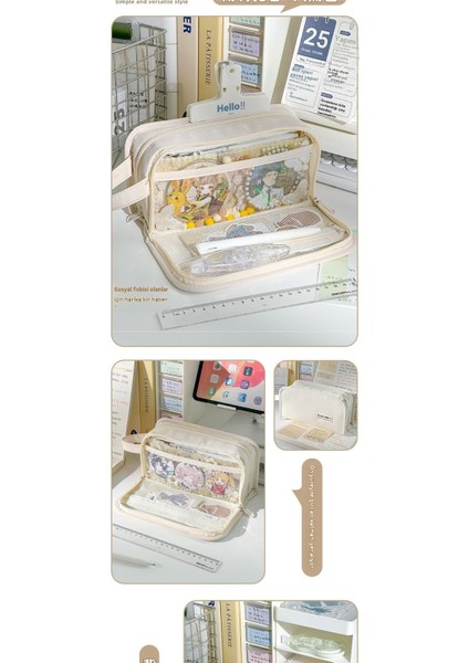 Öğrenci Basit Büyük Kapasiteli Yüksek Görünümlü Kırtasiye Çantası Kalem Çantası (Yurt Dışından) indirimleri