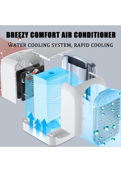3 Hızlı, 380 ml Su Tankı, Düşük Gürültü, Taşınabilir Klima Hızlı Soğutma, Nemlendirici, Yatak Odası Ofis Ev Için Vantilatör (Yurt Dışından) indirimleri