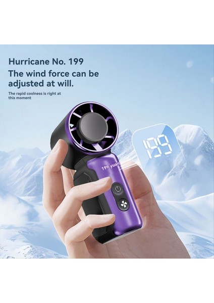 Taşınabilir Mini Fan Taşınabilir Fanlar 100 Hızı USB Şarj Edilebilir Ekranlı Yüksek Soğuk Kompresörlü Fan, A (Yurt Dışından) modelleri