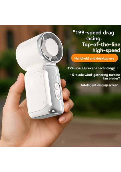 Taşınabilir Mini Fan Taşınabilir Fanlar 100 Hızı USB Şarj Edilebilir Ekranlı Yüksek Soğuk Kompresörlü Fan, A (Yurt Dışından) fırsatları