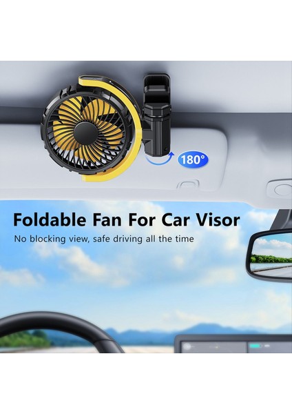 Taşınabilir Araba Klipsli Vantilatör Pil ile Çalışan 900 Döndürme Sessiz Küçük Hava Soğutmalı Masa Kamp Arabası (Yurt Dışından) modelleri