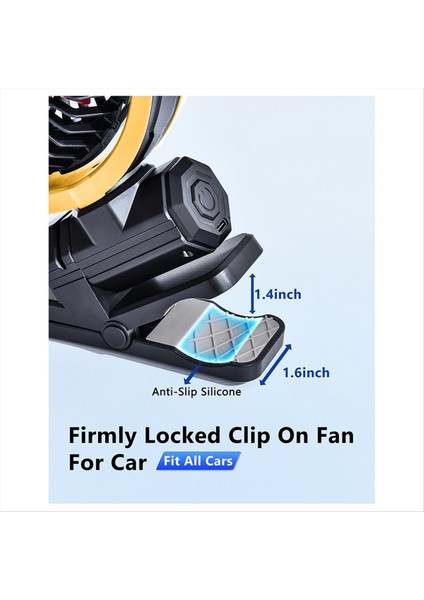 Taşınabilir Araba Klipsli Vantilatör Pil ile Çalışan 900 Döndürme Sessiz Küçük Hava Soğutmalı Masa Kamp Arabası (Yurt Dışından) indirimleri