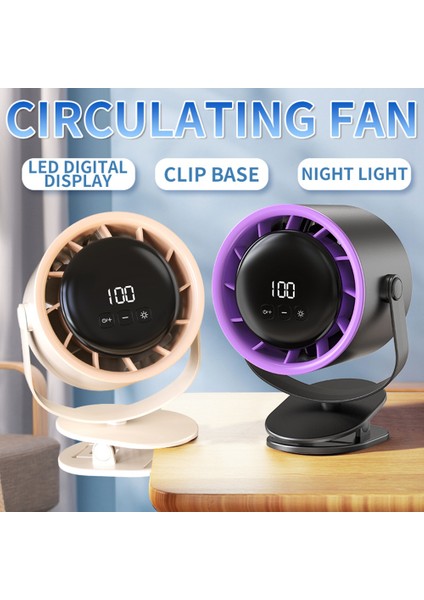 Akıllı Çift Kırıcı Masaüstü Çok Fonksiyonlu Klipsli USB Şarjlı Çok Açılı Ayarlanabilir Sirkülasyonlu Elektrikli Vantilatör B (Yurt Dışından) modelleri