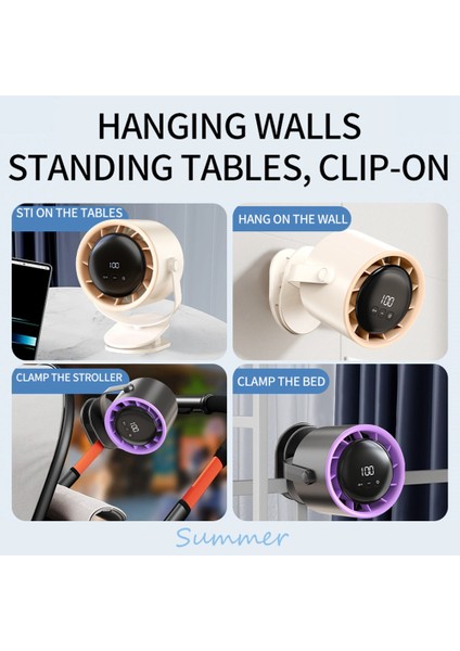 Akıllı Çift Kırıcı Masaüstü Çok Fonksiyonlu Klipsli USB Şarjlı Çok Açılı Ayarlanabilir Sirkülasyonlu Elektrikli Vantilatör B (Yurt Dışından) indirimleri