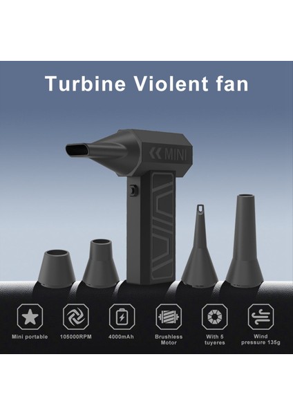 Fan 5 Çıkışlı Nozullar Kar Üfleme 130000 Rpm Şarjlı Araba Elektrikli Hava Tozlama Temizleme Üfleyici Alet A (Yurt Dışından) fiyatları