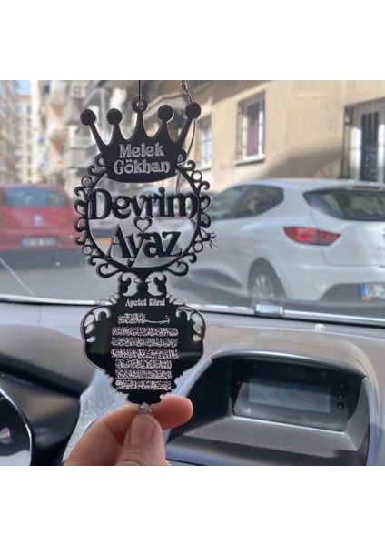 Kişiye Özel Dikiz Aynası Süsü /kalpli/