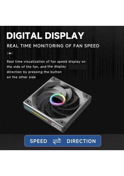 120MM Dijital Ekran Sessiz Kablosuz E Kasa Fanı Cpu Anakart Argb Işık Senkronizasyonu 4pın Pwm Normal (Yurt Dışından) modelleri
